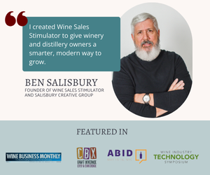 I created Wine Sales Stimulator to give winery and distillery owners a smarter, modern way to grow. (300 x 250 px)