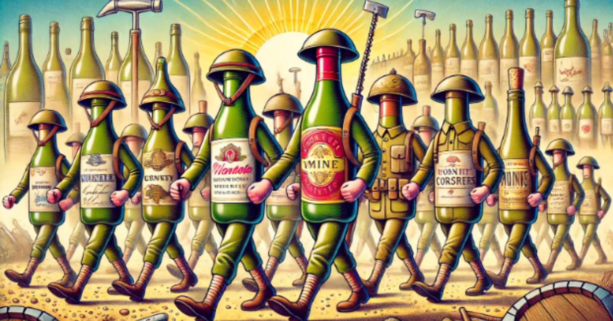 soldiers-in-the-shape-of-bottles-marching-wine-sales-stimulator